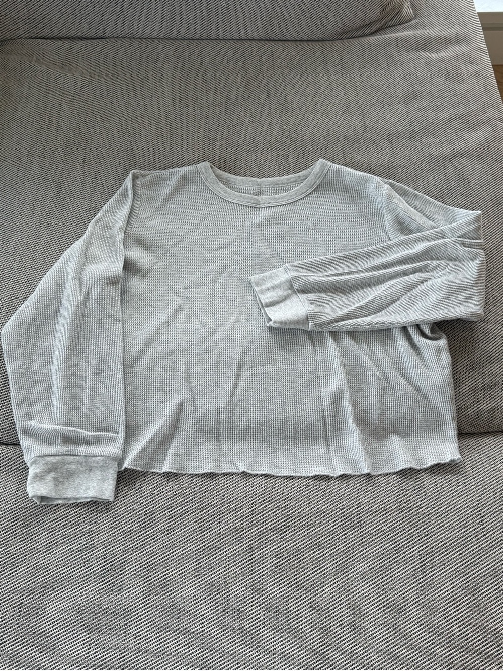 SKIMS Light Gray Long-Sleeve Thermal Top